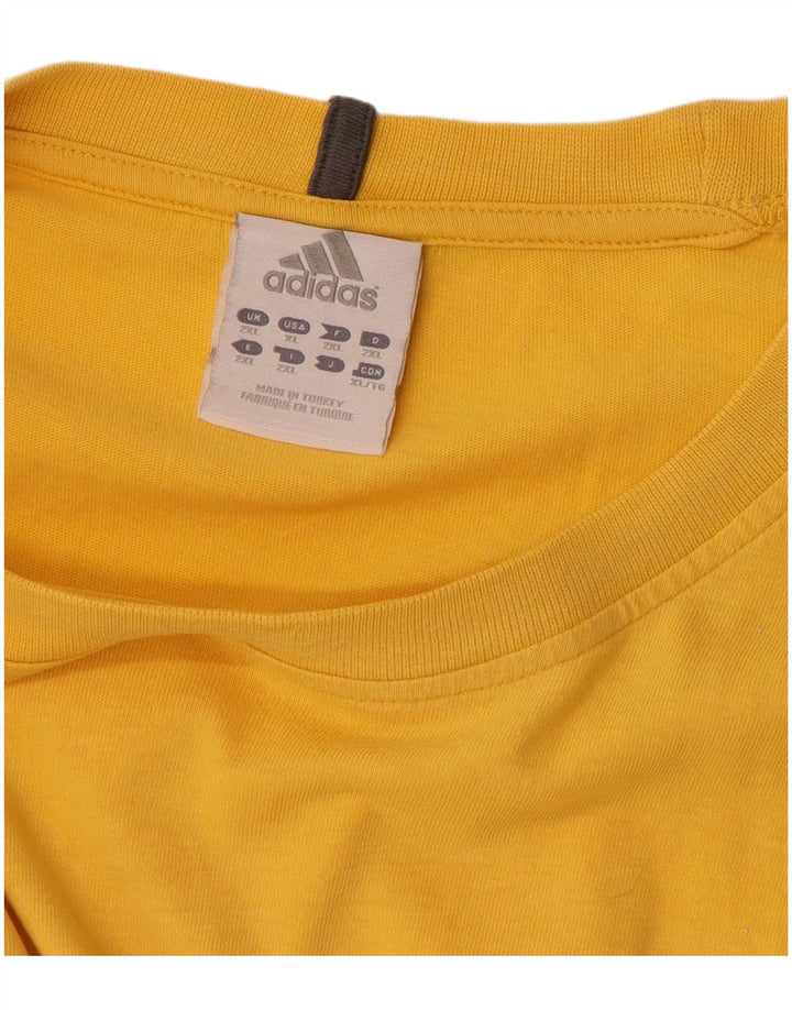 Adidas Herren T-Shirt Top 2XL Gelb Baumwolle