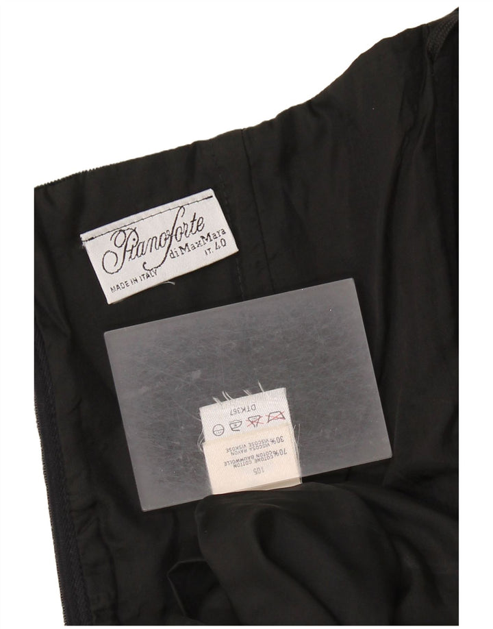 MAX MARA Damen Pianoforte Samt trägerloses Kleid IT 40 Small Schwarze Baumwolle