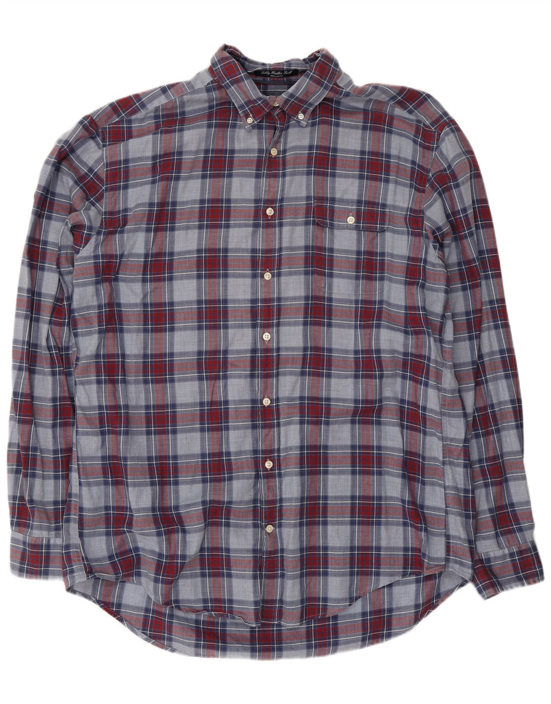 Gant Herrenhemd XL, marineblau, kariert, Baumwolle