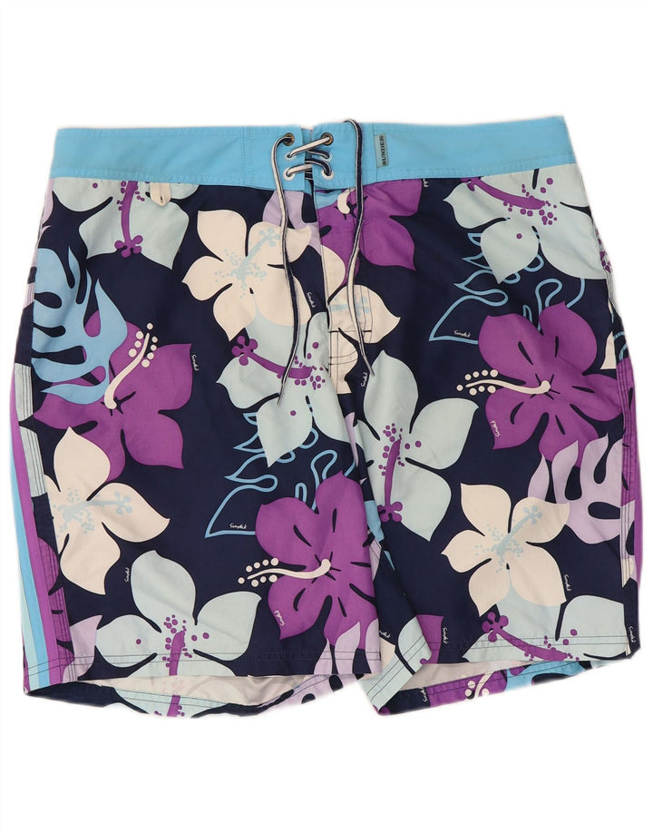 Sundek Herren Badeshorts XL Lila Blumenmuster Polyester
