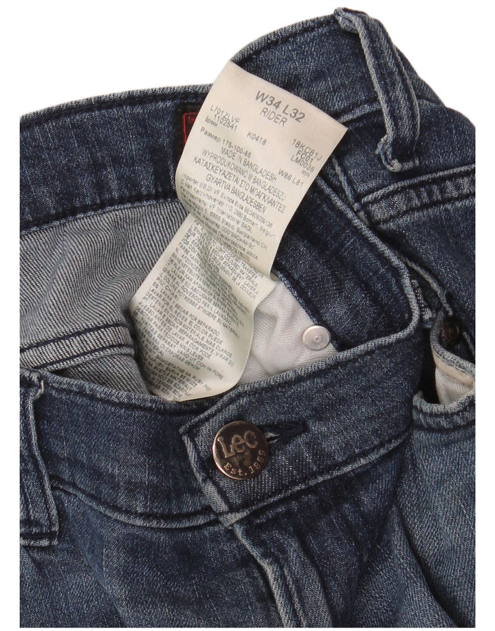 Lee Herren Rider Slim Jeans W34 L32 Blaue Baumwolle