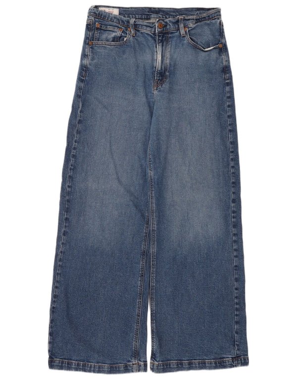 Gap Damen Stride High Rise Wide Leg Jeans US 10 Large W30 L31 Blaue Baumwolle