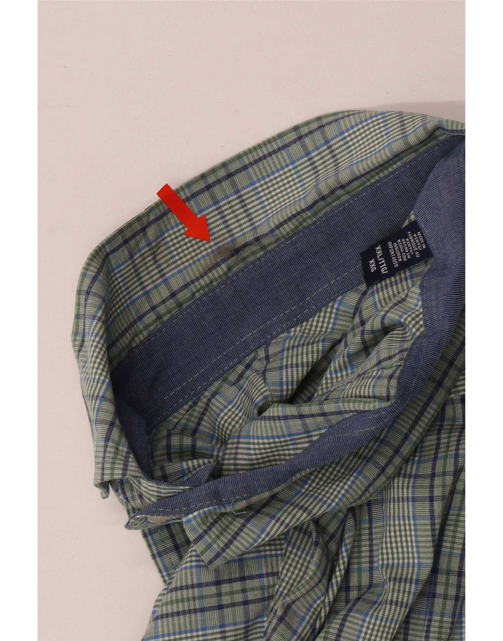 Izod Herren-Hemd mit normaler Passform, 2XL, grün kariert, Baumwolle