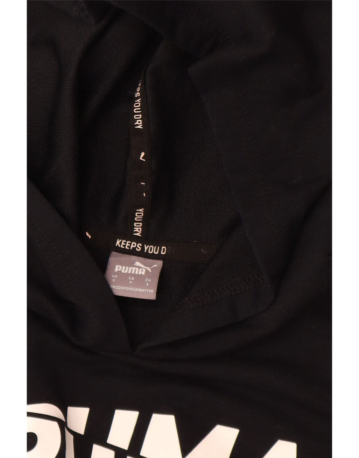 Puma Womens Graphic Oversized Hoodie Pullover UK 10 Small Schwarz Polyester