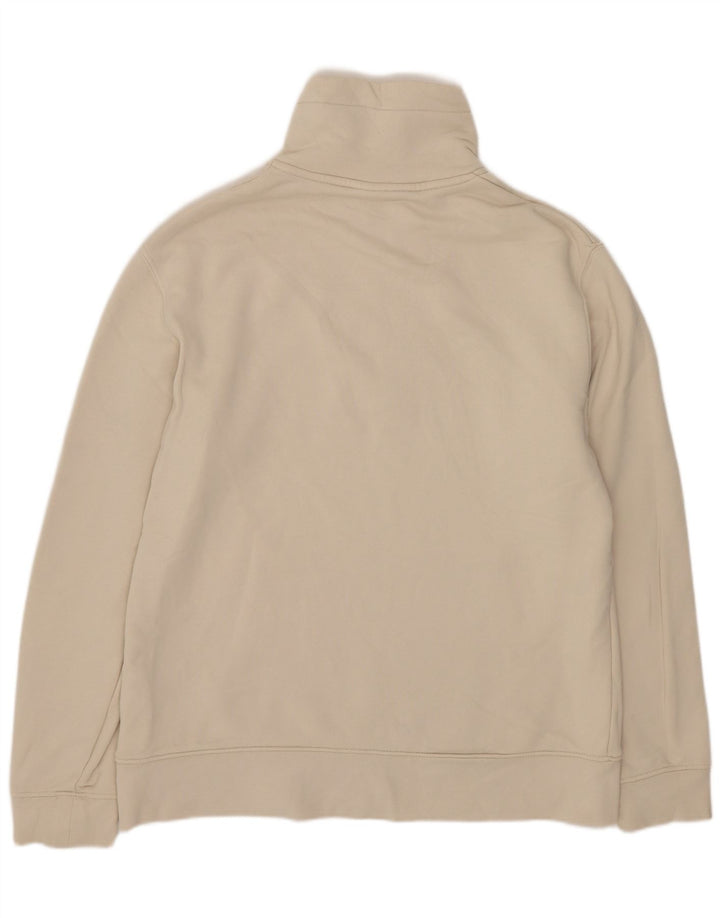 Zara Herren-Sweatshirt mit Reißverschluss am Hals, mittelbeige Baumwolle