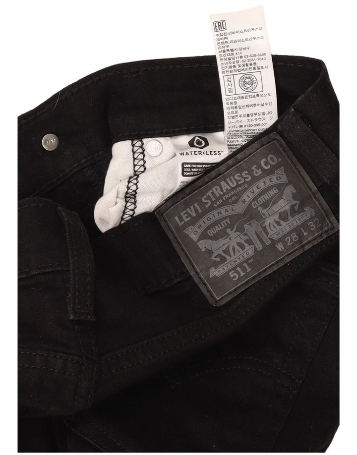 Levi's Herren 511 Slim Jeans W28 L32 Schwarze Baumwolle