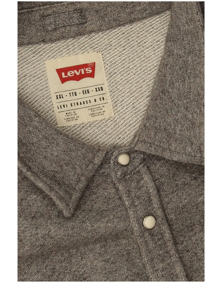 Levi's Herren-Flanellhemd 2XL aus grauer Baumwolle