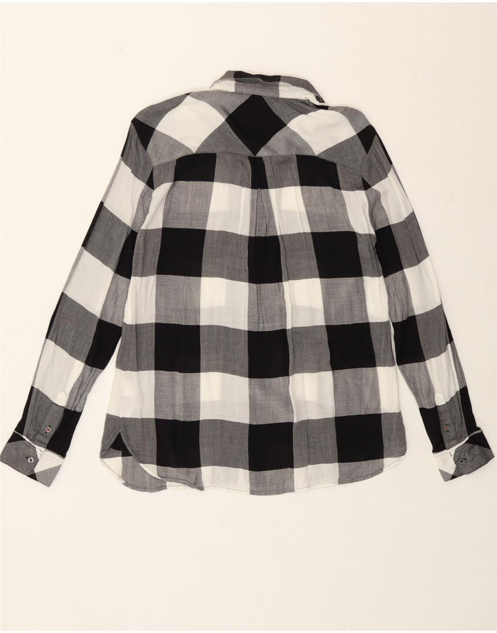 Tommy Hilfiger Damen-Hemd mit regulärer Passform, US 8, mittelschwarz, kariert, Viskose