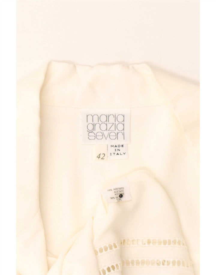 Maria Grazia Severi Damen Hemdbluse IT 42 Medium Off White Acetate