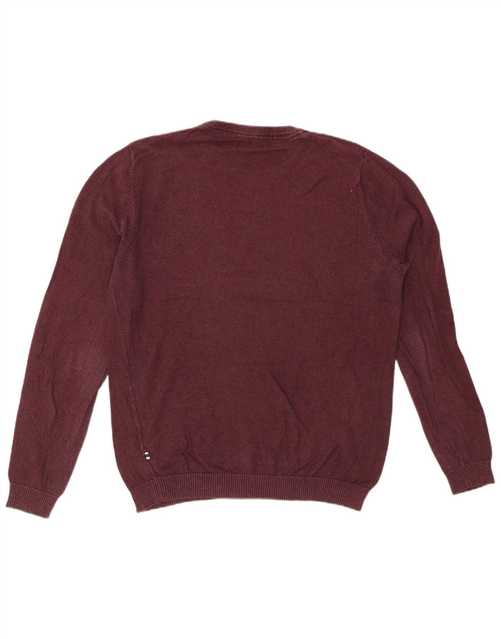 JACK & JONES Herren-Pullover mit Rundhalsausschnitt, mittlerer burgunderroter Baumwolle