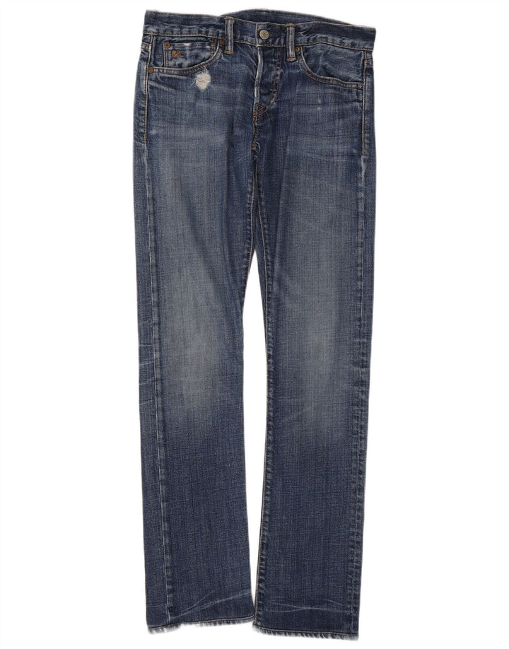 Ralph Lauren Damen Distressed Slim Jeans W27 L34 Blaue Baumwolle