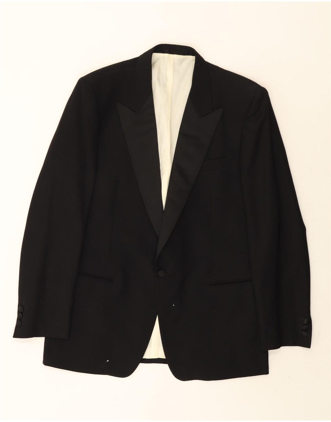 Lebole Herren-Blazer mit 1 Knopf, IT 50, große schwarze Wolle