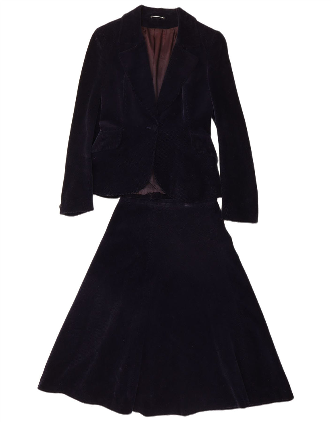 PIERRE D'ALBY Damen Cord 2-teiliges Rockset UK 10 Small W24 Marineblau