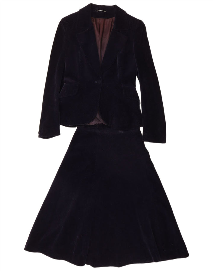 PIERRE D'ALBY Damen Cord 2-teiliges Rockset UK 10 Small W24 Marineblau