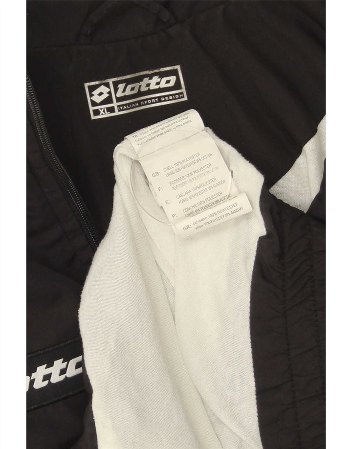 Lotto Herren-Trainingsanzugoberteil mit Grafik, XL, schwarzes Farbblock-Polyester