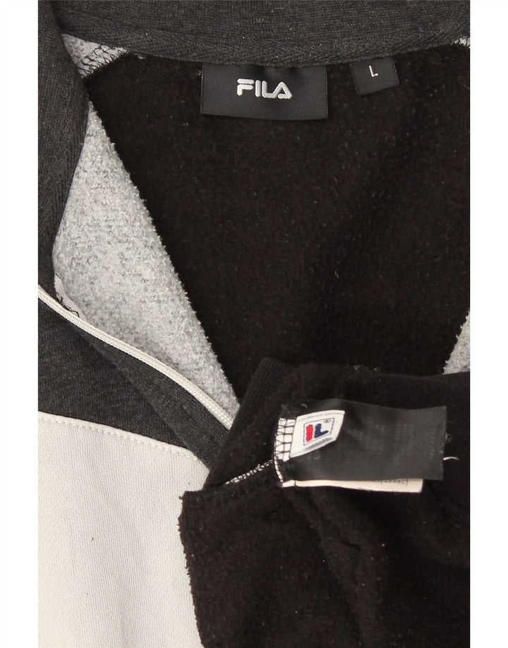 Fila Herren-Trainingsanzug-Top-Jacke, große schwarze Colourblock-Baumwolle
