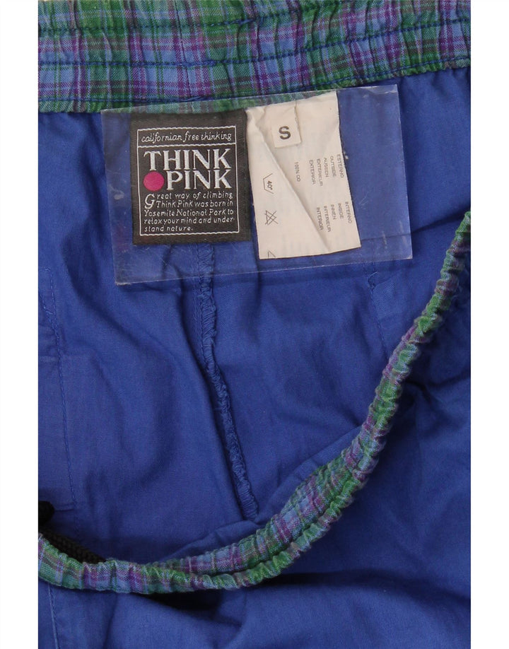 THINK PINK Herren-Chinohose mit Calanque-Grafik, Größe S, W29, L28, blau kariert