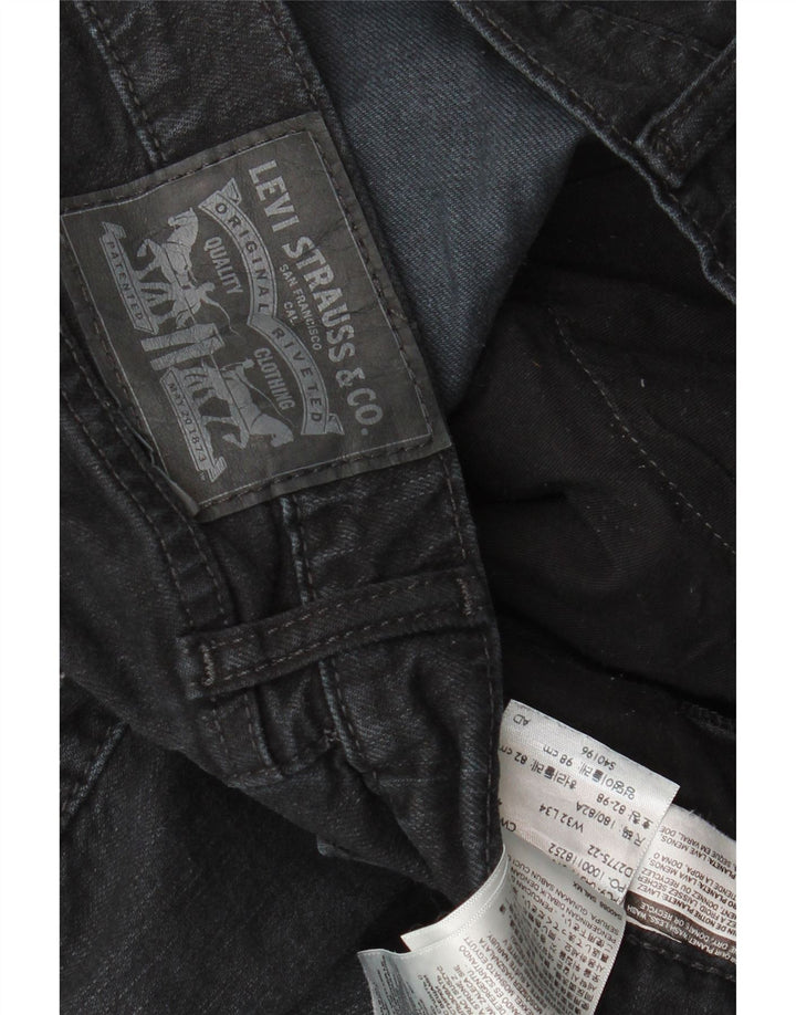 Levi's Herren Slim Jeans W32 L34 Schwarze Baumwolle