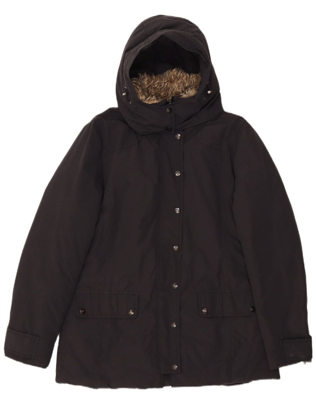 LEE Wattierte Damenjacke mit Kapuze, UK 16, Größe L, Schwarz, Polyester
