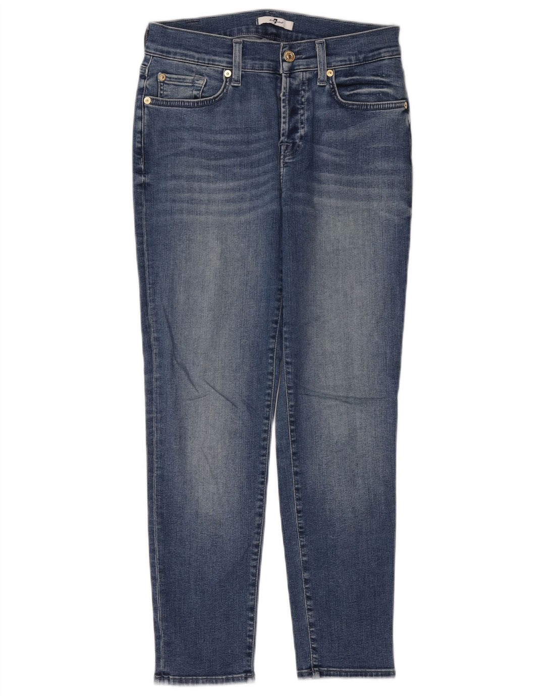 7 For All Mankind Damen Slim Jeans W32 L27 Blaue Baumwolle