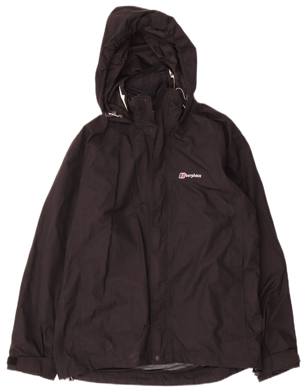 Berghaus Damen-Regenjacke mit Kapuze, UK 12, mittelschwarzes Nylon