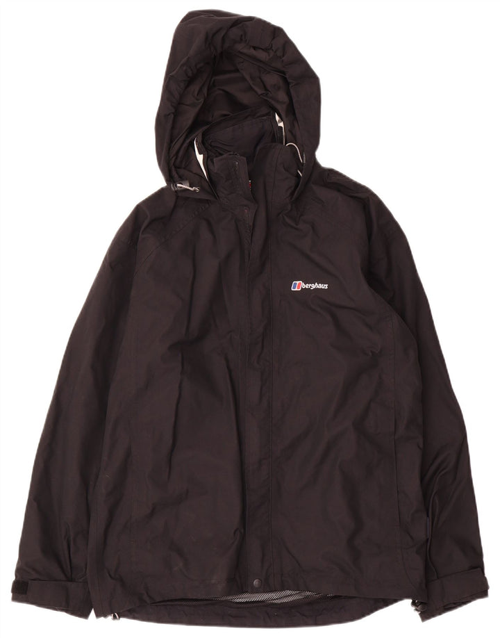 Berghaus Damen-Regenjacke mit Kapuze, UK 12, mittelschwarzes Nylon