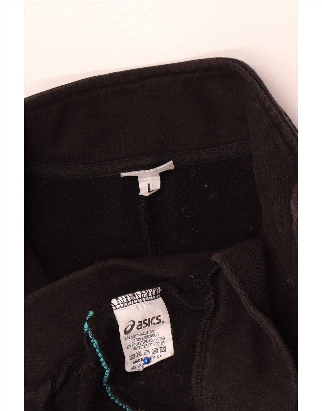Asics Damen-Trainingsanzug, Top-Jacke, UK 16, Größe L, Schwarz, Baumwolle
