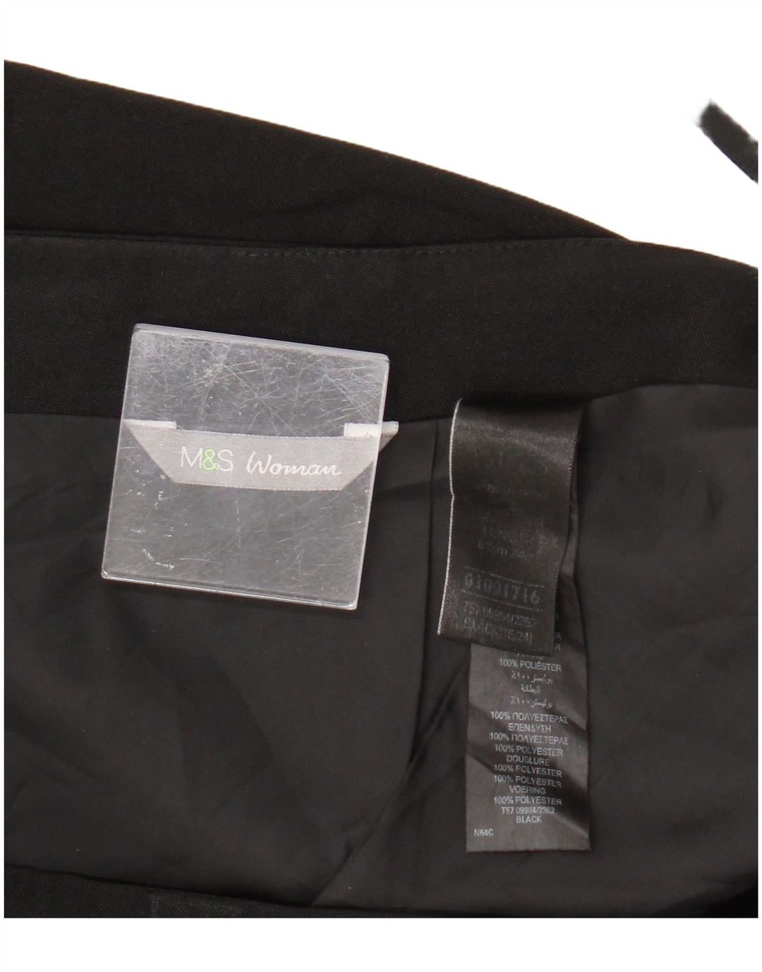 Marks & Spencer Damen Bleistiftrock UK 18 XL W34 Schwarz Polyester