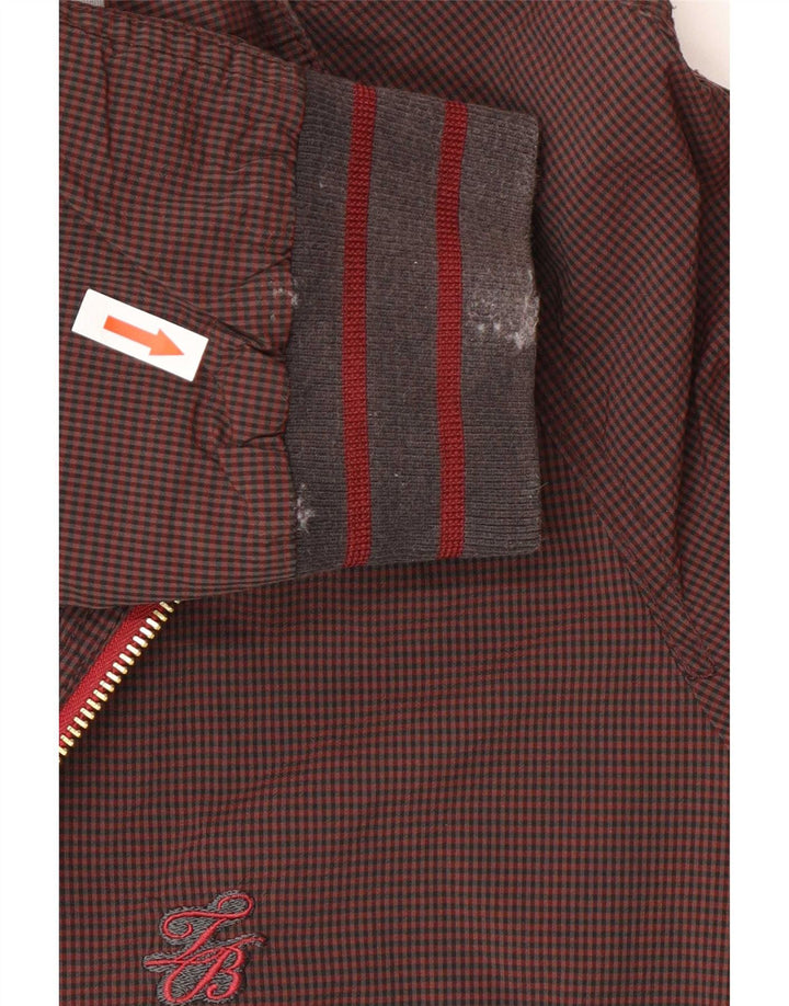 Ted Baker Herren-Bomberjacke, Größe 4, groß, braun kariert