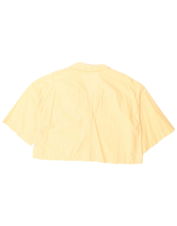 Zara Damen-Hemdbluse, übergroß, kurzärmelig, Gr. 14, Mittelgelb