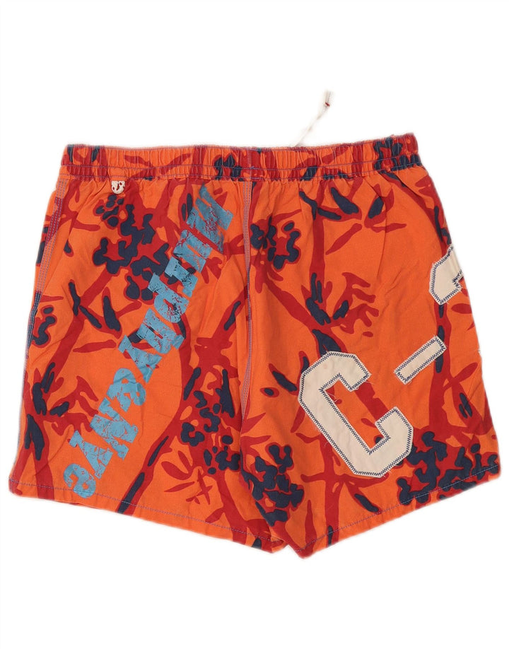 Murphy & Nye Herren-Badeshorts mit Grafik, Größe L, Orange, Baumwolle