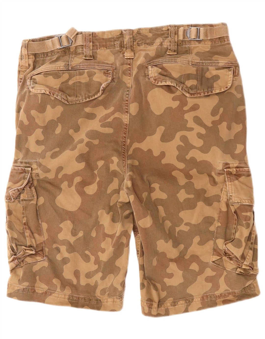 SUPERDRY Herren Cargoshorts W32 Mittelbraune Camouflage-Baumwolle