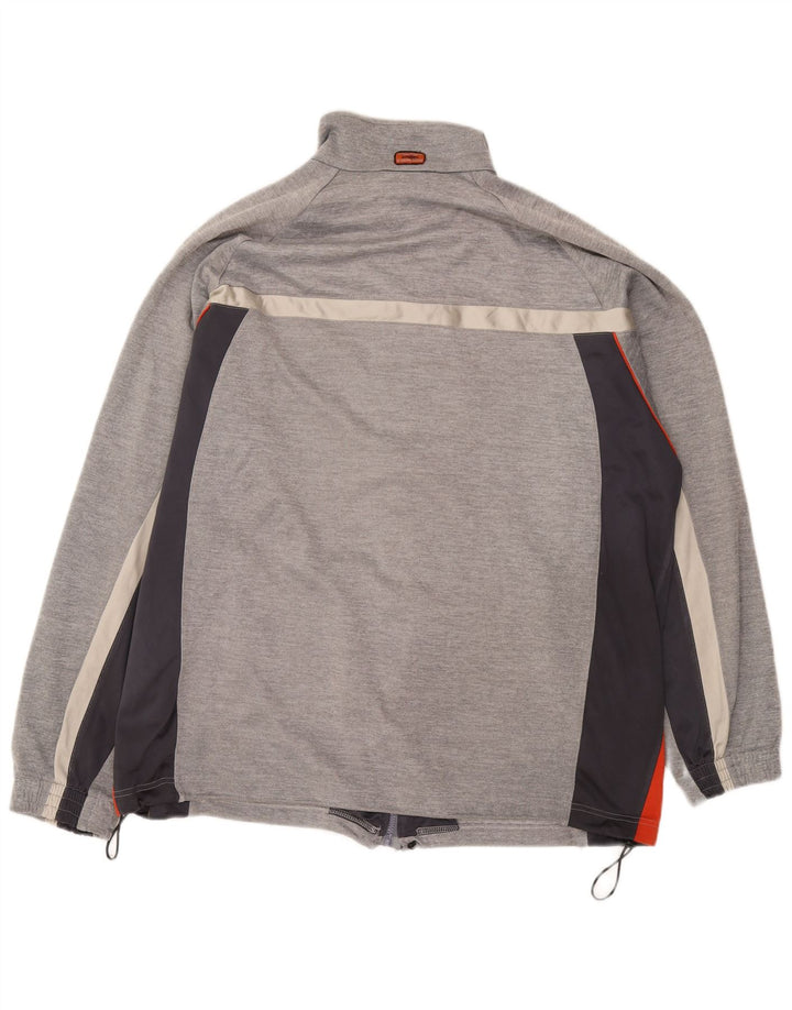 Diadora Herren-Trainingsanzug-Oberteiljacke UK 46 XL Graues Colourblock-Polyester