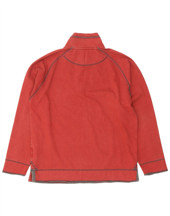Fat Face Herren-Sweatshirt mit Reißverschluss am Hals, mittlere kastanienbraune Baumwolle
