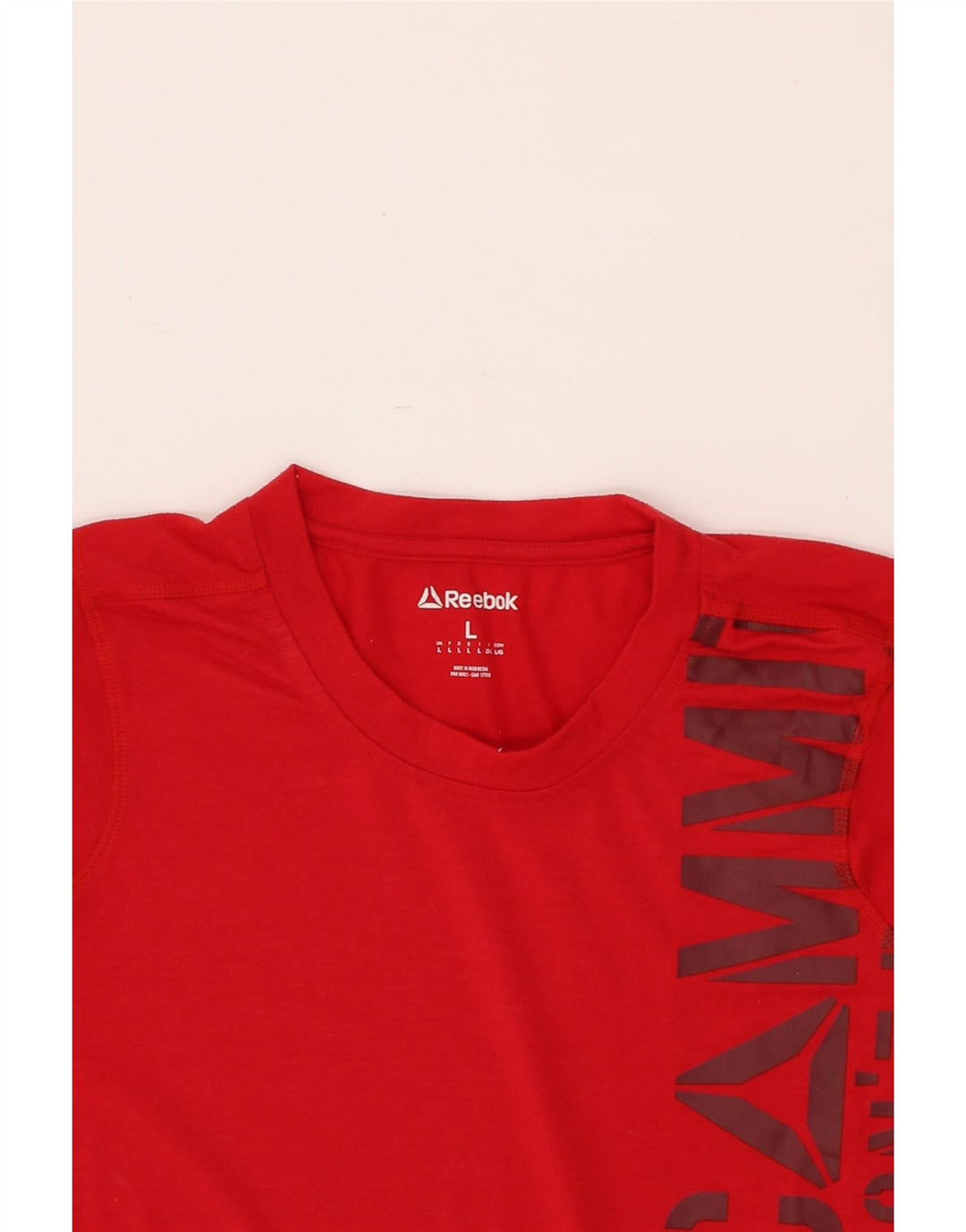 REEBOK Mens Graphic T-Shirt Top Large Red Polyester Vintage Reebok and Second-Hand Reebok from Messina Hembry 