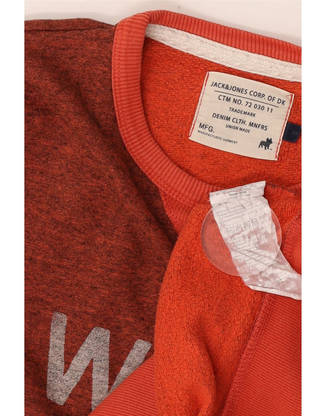 Jack & Jones Herren-Sweatshirt mit Grafik, klein, orange gefleckte Baumwolle
