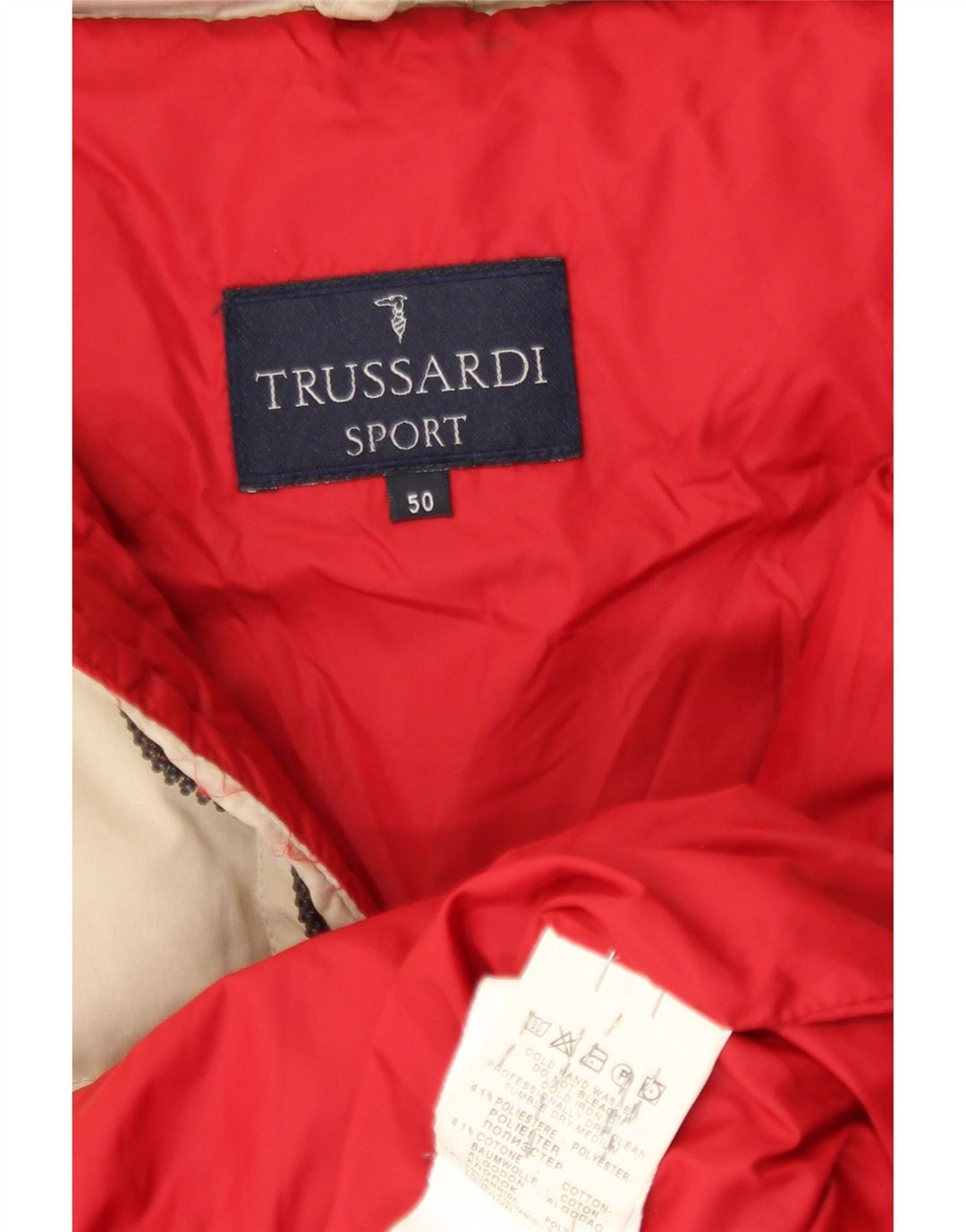 Trussardi Herren Wattierte Jacke IT 50 Large Beige Polyester