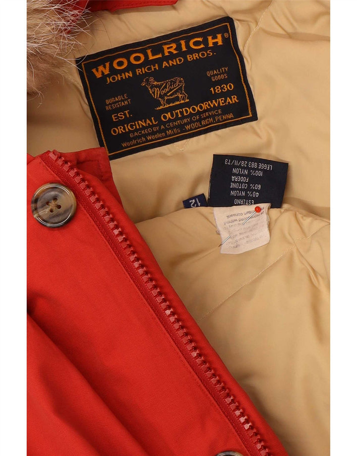 Woolrich Wattierte Jungenjacke mit Kapuze, 11–12 Jahre, rotes Nylon