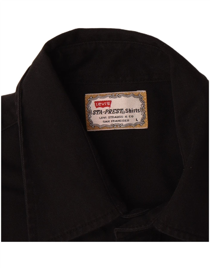 Levi's Herren-Hemd, groß, aus schwarzer Baumwolle