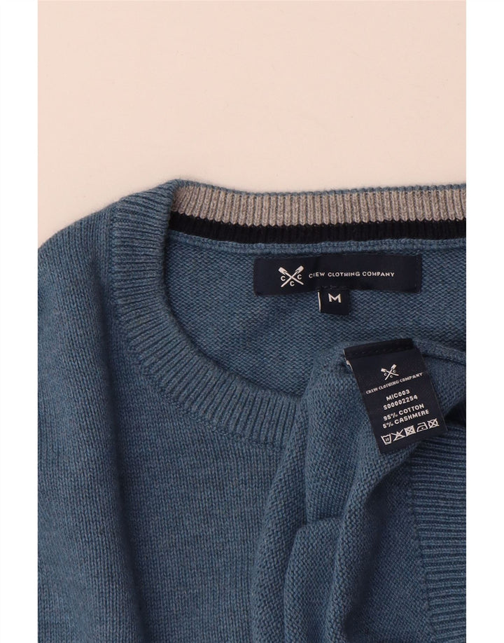 Crew Clothing Herren-Pullover mit Rundhalsausschnitt, mittelblaue Baumwolle