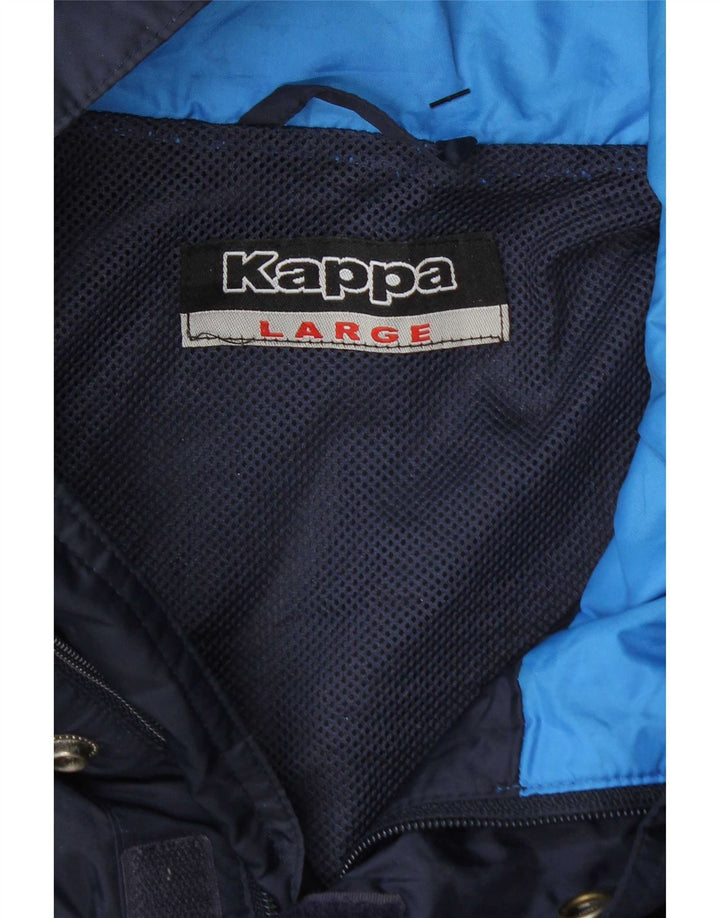 Kappa Herren-Windbreaker-Jacke mit Grafik, UK 40, Größe L, Marineblau, Farbblock