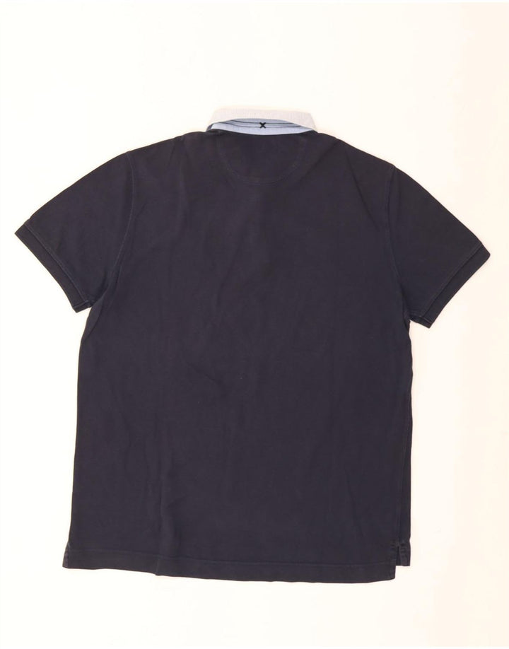 Massimo Dutti Herren-Poloshirt, groß, Marineblau