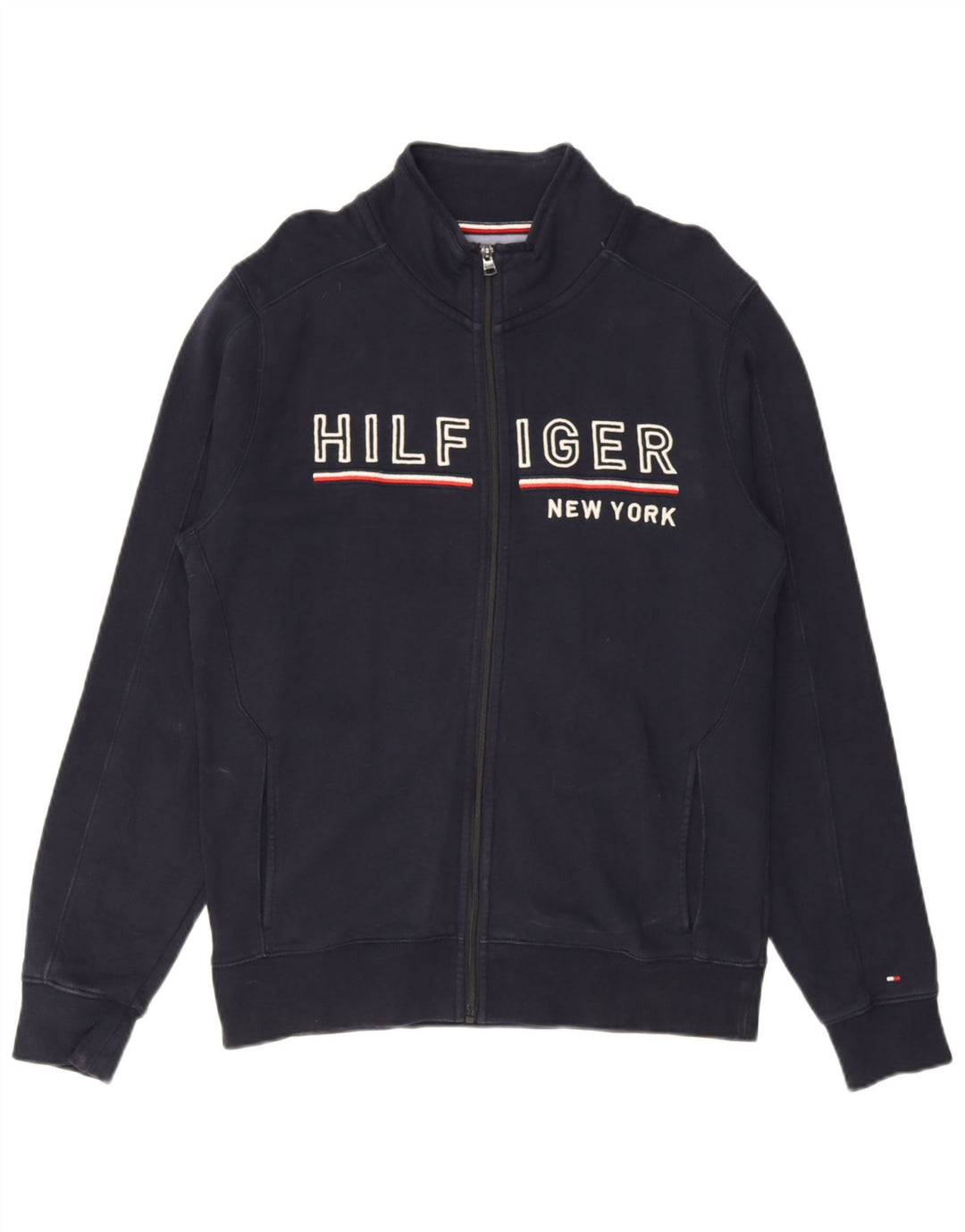Tommy Hilfiger Herren-Trainingsanzugoberteil mit Vintage-Passform, mittleres Marineblau