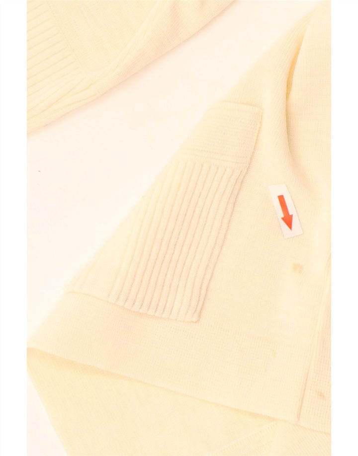 Vintage Damen Cardigan Pullover UK 14 Groß Beige Polyacryl