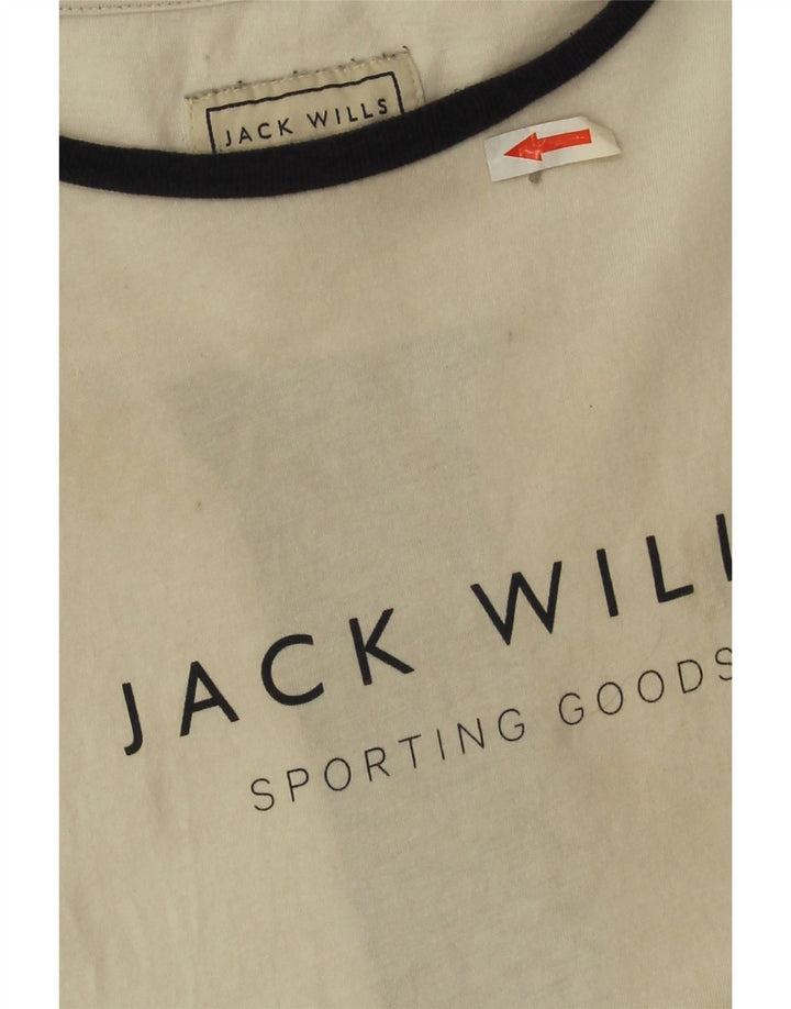 Jack Wills Herren-T-Shirt mit Grafik, mittelweiße Colourblock-Baumwolle