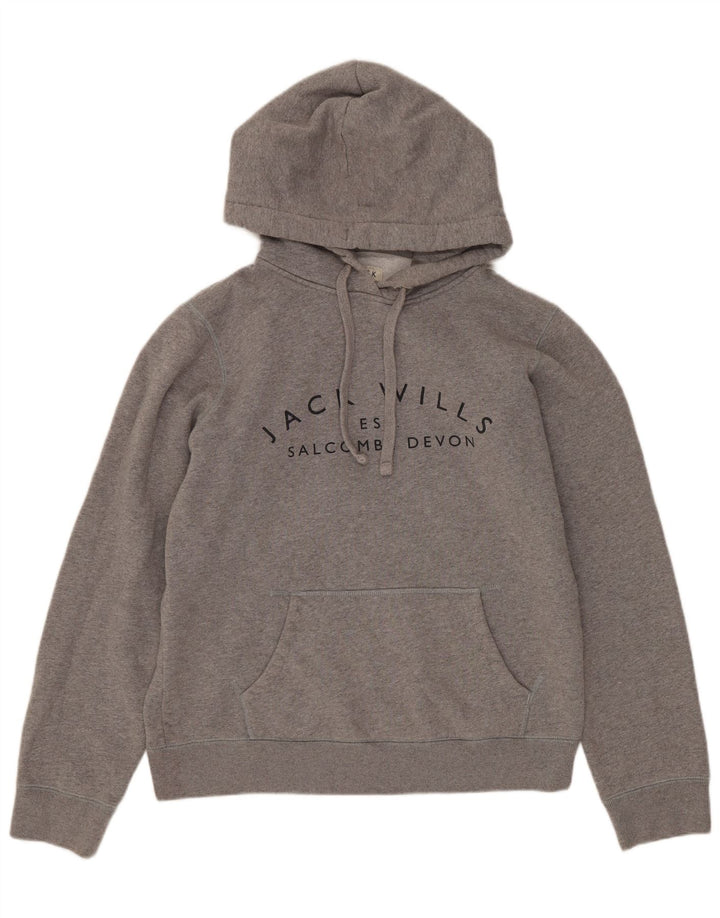 JACK WILLS Damen Salcombe Devon Übergroßer Kapuzenpullover UK 10 Small Grau