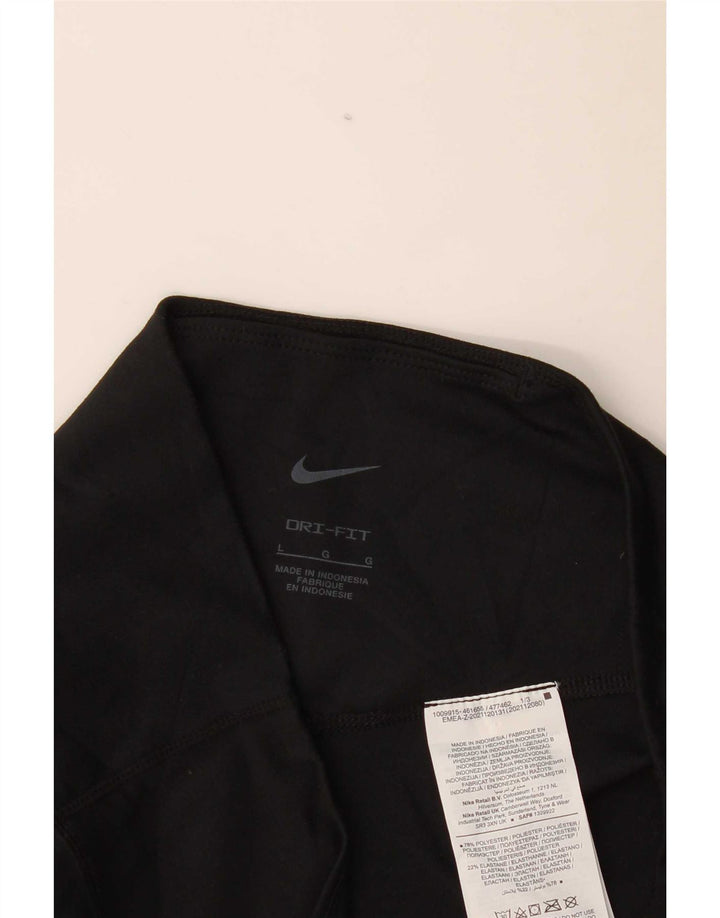 Nike Damen Dri Fit Leggings UK 14 Large Schwarz Polyester