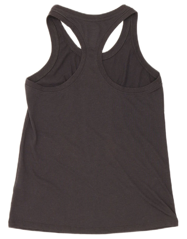 Nike Damen Dri Fit Graphic Weste Top UK 10 Small Schwarz Polyester