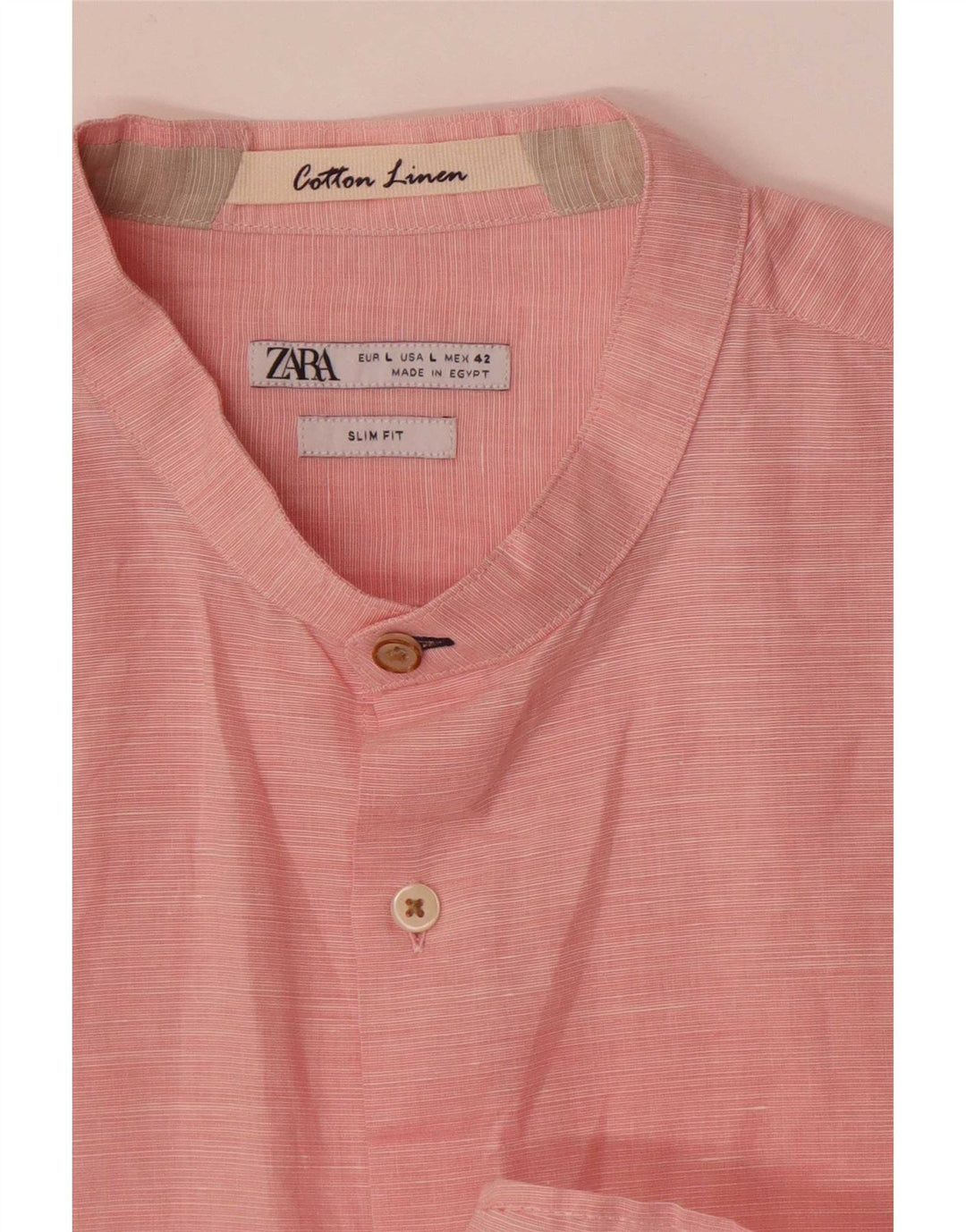 Zara Slim-Fit-Hemd für Herren, Größe L, Rosa