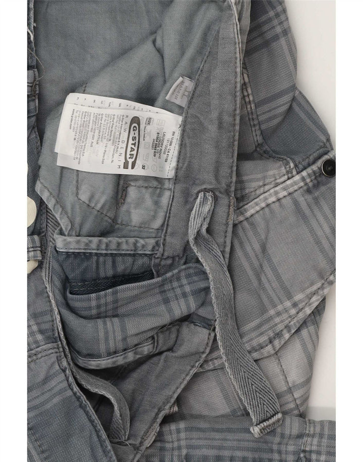 G-Star Herren Cargoshorts W32 mittelgrau karierte Baumwolle